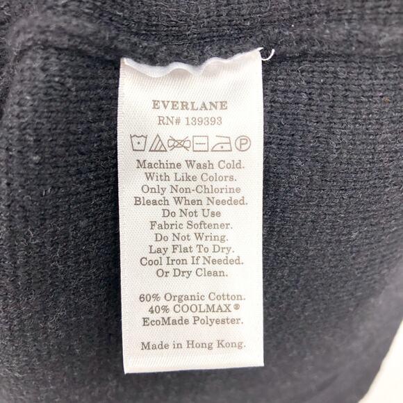 EVERLANE Men's No Sweat Half Zip Sweater Large Black CoolMAX NWT - Picture 9 of 9